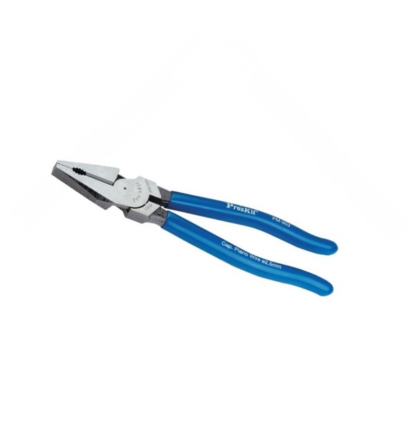 HERRAMIENTA ALICATE UNIVERSAL 9″CORTE 225MM -ACERO  MANGO PVC AZUL ANTI-DESLIZANTE PROSKIT H-PM-903