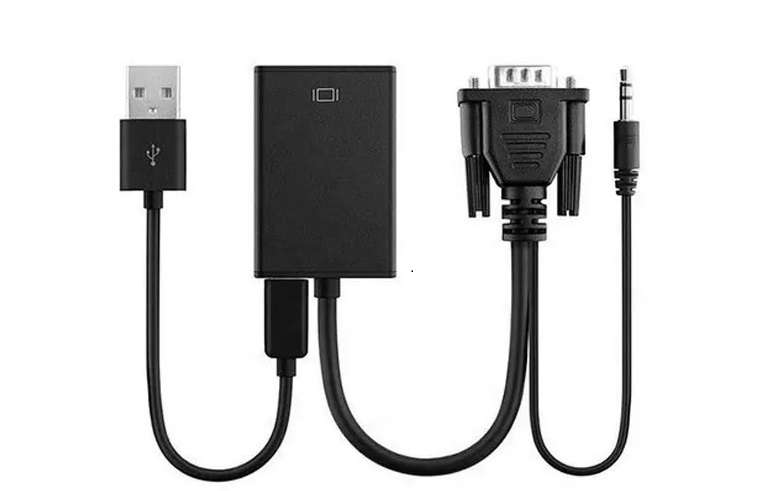 ADAPTADOR HDMI A VGA CON AUDIO Y USB