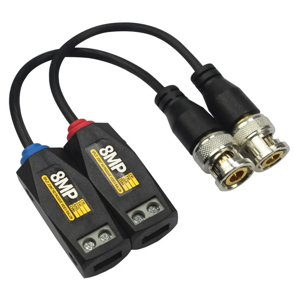 BALUN PASIVO DE VIDEOTRANSMISOR  HDCVI/AHD/ANALOGO/TVI 8MP AMARILLO O TITANIUM FLM