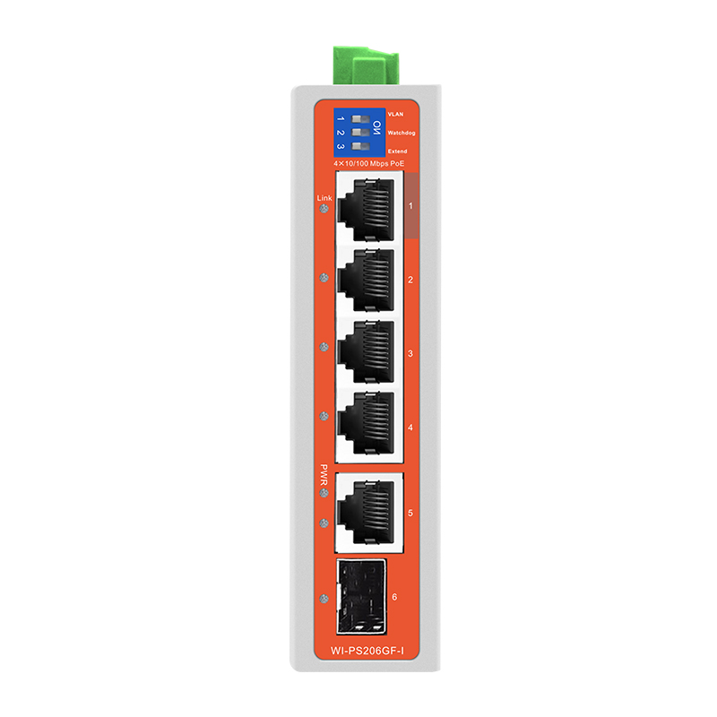 SWITCH WITEK POE4FE+1GE+1SFP FIBER UPLINK HARDENED  WI-PS206GF-I V2