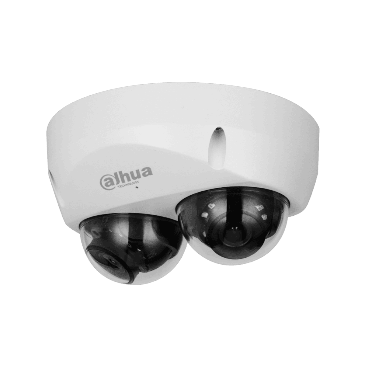 Cámara Domo Dahua IP, doble sensor, PoE, 4MP, lente 2.8 mm, 95°, IR30mts, IA WizMind, detección facial, protección perimetral, conteo de personas, Starlight, WDR, H.265, IP67, IK10, micrófono, E&S Alarma, (Dahua Proyectos), DH-IPC-HDBW5441F-AS-E2