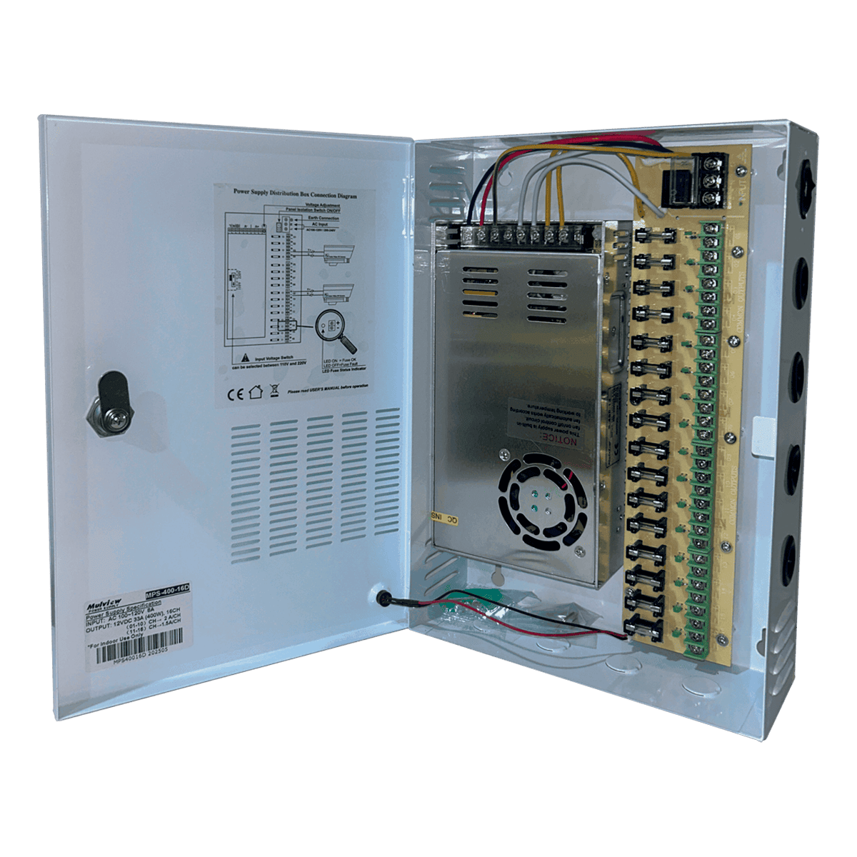Fuente de Poder para CCTV Deluxe de Poder, Dlx, CCTV, 16CH, 12V-33A, MPS40016A