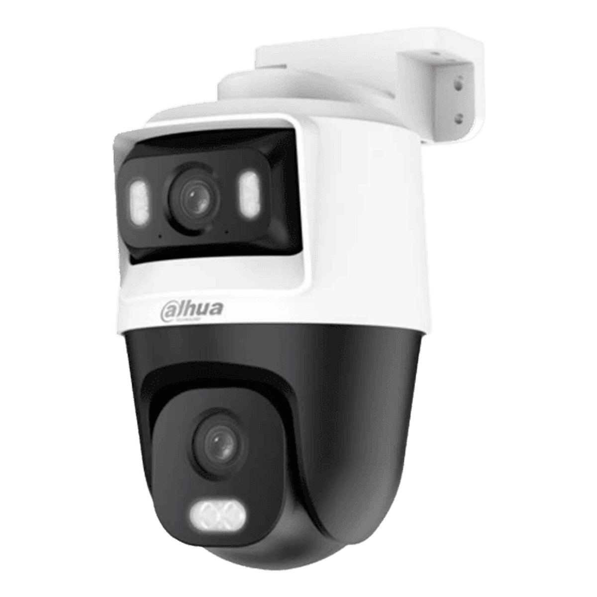 Cámara PT Dahua, doble lente dual, 5MP, lente fija de 2,8mm, lente PT de 6mm, iluminación dual 50M, IP66, micrófono incorporado, DH-HAC-PTS1500CN-E2-IL-A