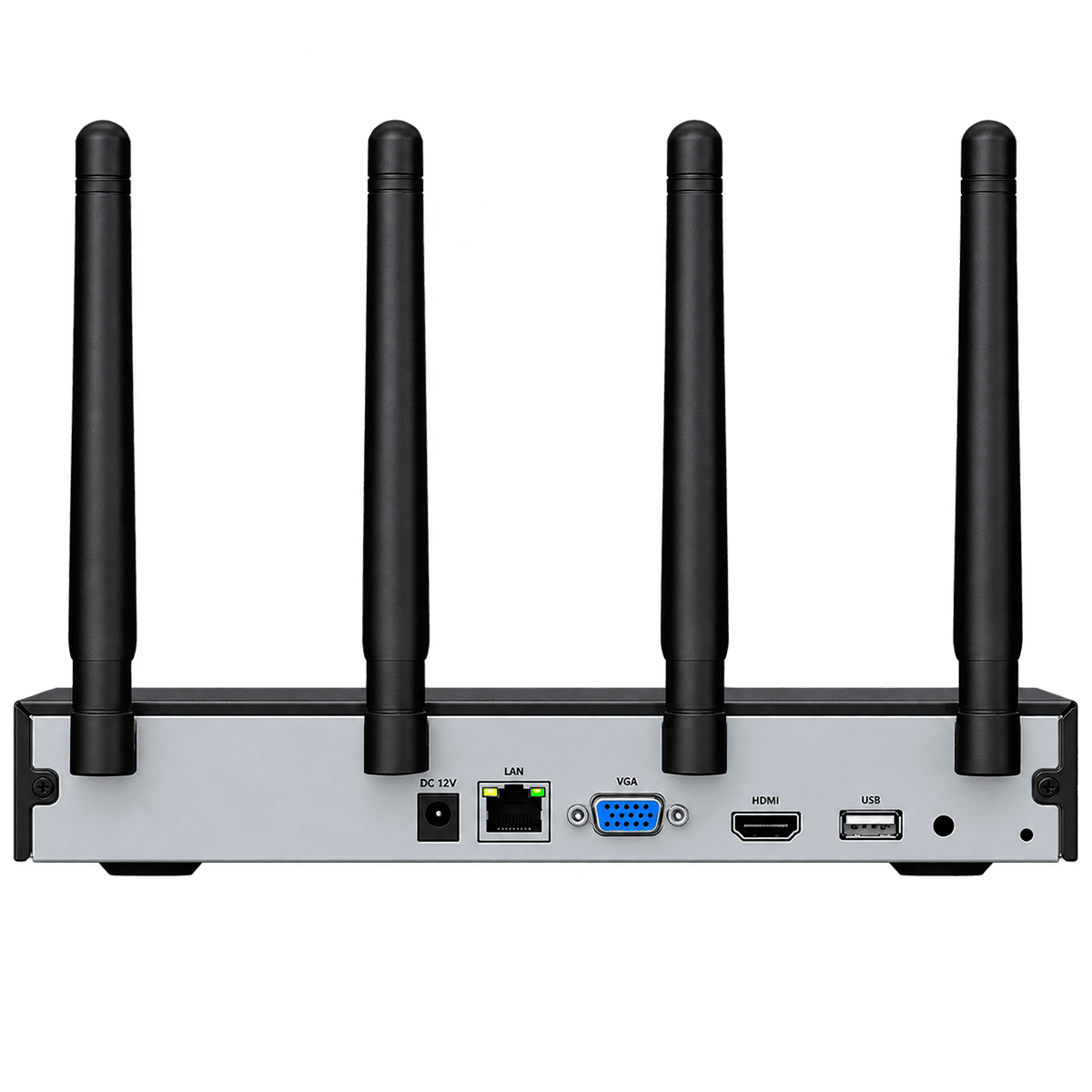 Video grabador, Imou, 18CH, WiFi 6, H.265, dual band, 4 antenas externas, emparejamiento automático,  HDD hasta 16 TB, salida HDMI-VGA 4K, audio bidireccional integrado y acceso remoto, 2.4/5 GHz,, NVR-N118W-8A0E
