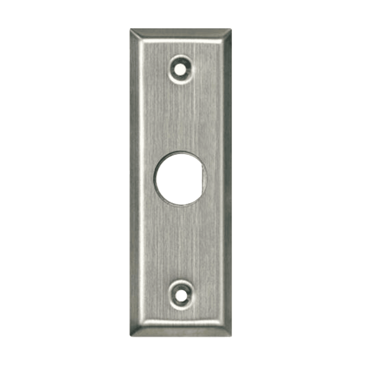 Placa metálica, Enforcer, para botón salida angosta, acero inoxidable, orificio en D de 3/4 (19 mm), SS-199Q 
Q