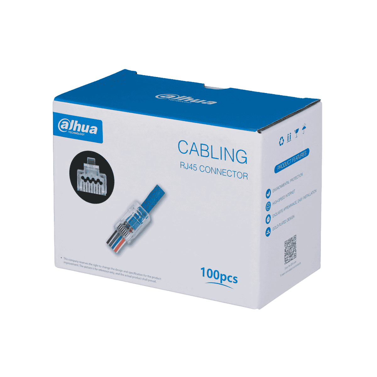 Conector RJ45 Dahua DH-PFM976-631-PT Cat6 UTP Pass Through 100 Unidades