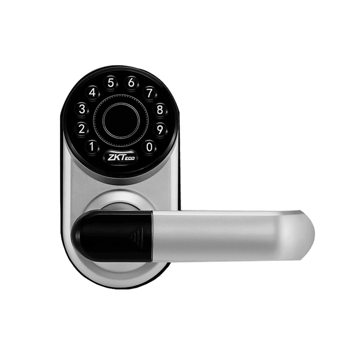 Cerradura inteligente, Zkteco, EoL, con teclado digital y comunicación bluetooth, resistente a condiciones semi-exteriores, control por voz, acceso remoto, puerto micro USB con aperturas de emergencia, bajo consumo de energía. EoL