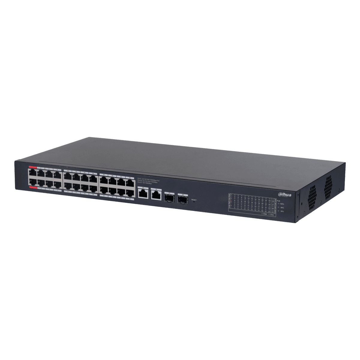 Switch Dahua DH-CS4228-24GT-375 24 Puertos Gigabit POE 375 W 2 SFP