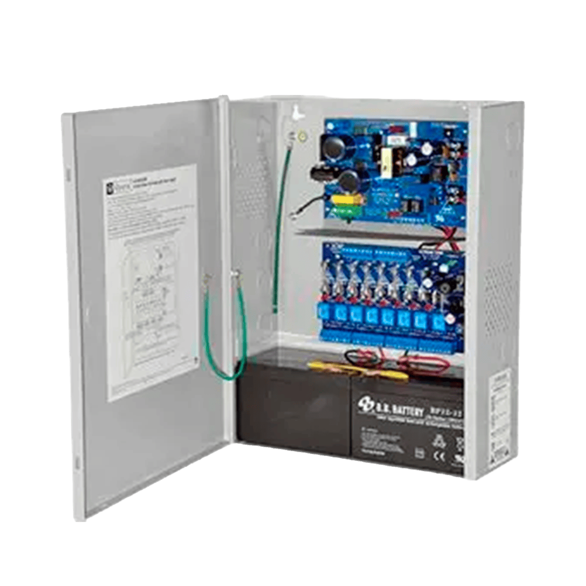 Controlador de acceso, Altronix, con fuente de alimentación, cargador, 8 salidas de relé, clase 2 con fusible, 12/24VDC-4A, 115VAC, carcasa BC400, AL400ULACM