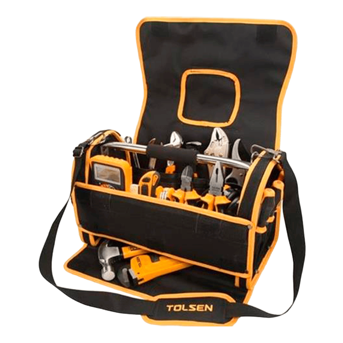 Bolso para herramientas, Tolsen, con bolsillos externos e internos, 17″, 80102