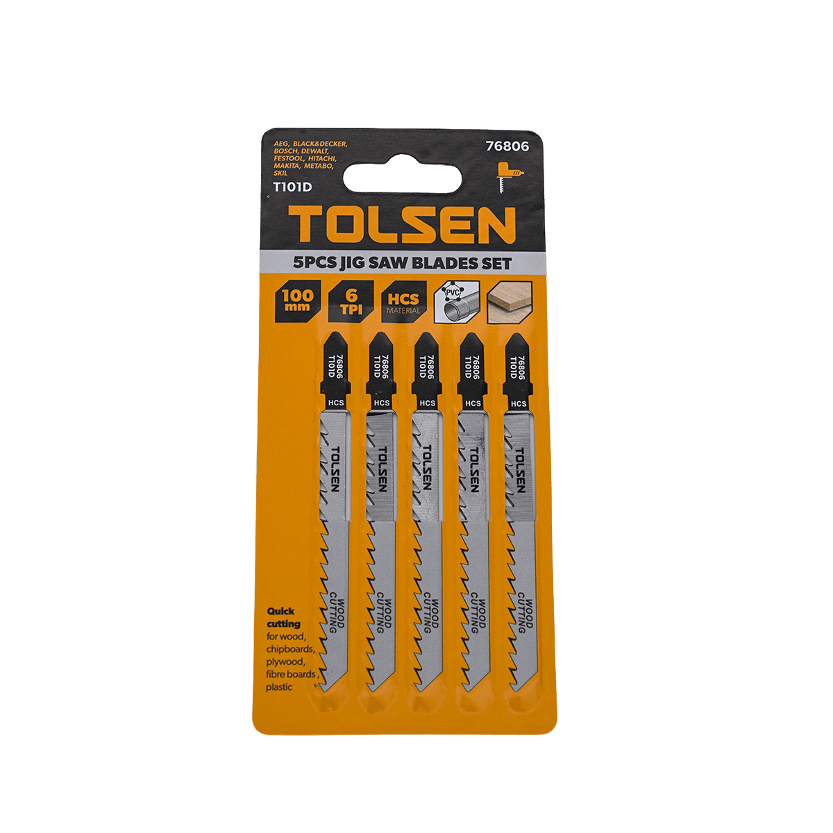 Juego de Hojas de Sierra Caladora Tolsen T101D 5 Piezas