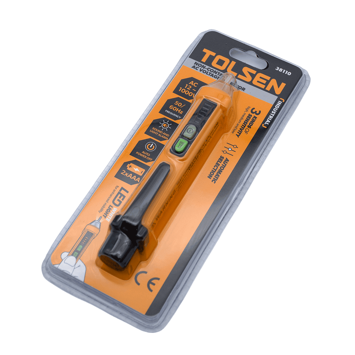 Instrumento de Medición Tolsen 38110 Detector de Voltaje 12-1000V AC sin Contacto