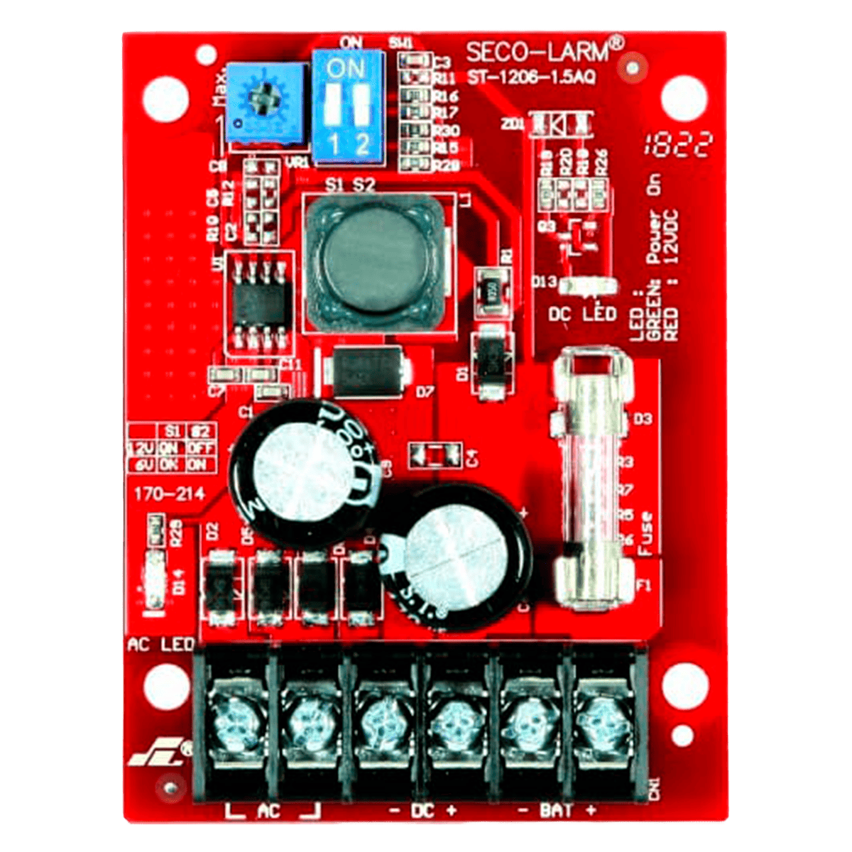 Fuente de poder alarma, Enforcer, control acceso 6V/12V 1.5A, salida de voltaje (6, 12 VDC), ST-1206-1.5AQ