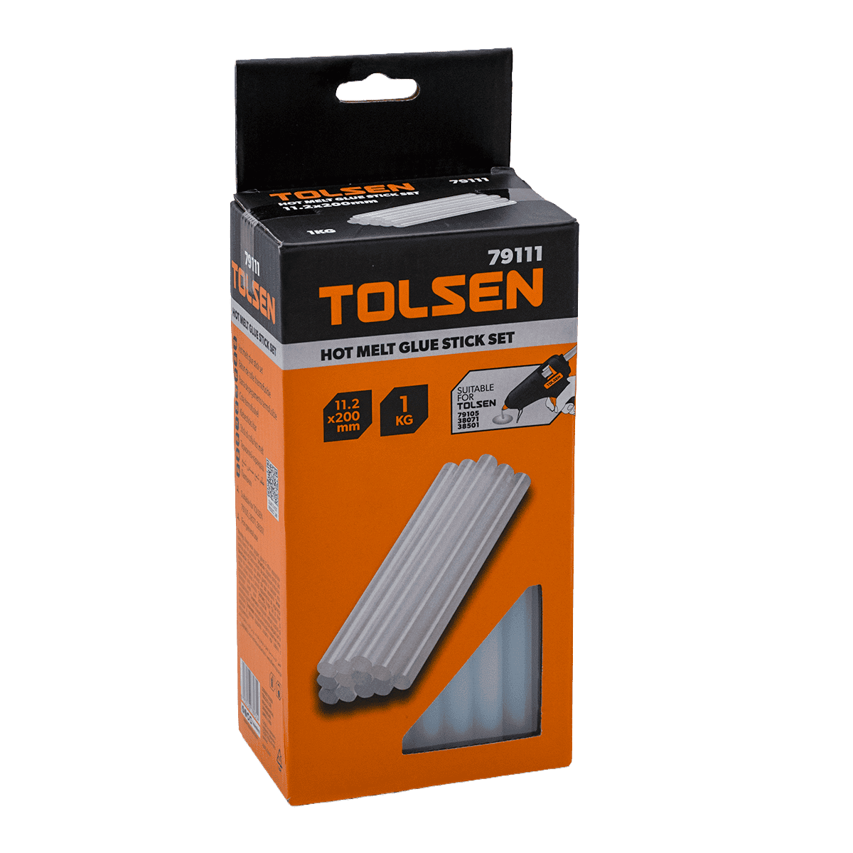 Juego de barras de silicón, Tolsen, para pistola 38502, 16pcs, 79111