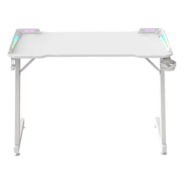 Escritorio Formula V Line VD2 RGB Gaming 110x60cm Textura Fibra de Carbono Blanco