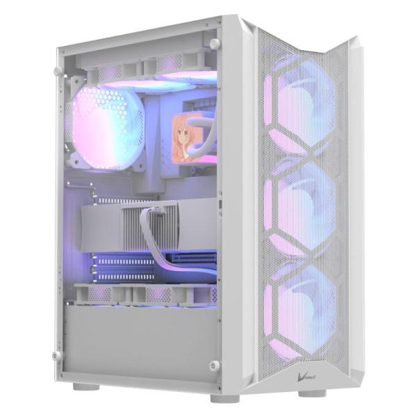 Gabinete para PC Formula V Line Air Power G1 Plus Mid Tower 6 Ventiladores ARGB Blanco
