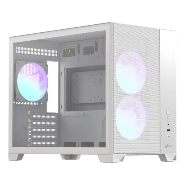 Gabinete para PC Formula V Line Air Mesh G6 Plus AR Mid Tower 3 Ventiladores Blanco