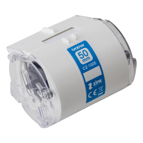 Rollo de Etiquetas Continuo Zero Ink Brother CZ1005 50mm X 5m VC-500W