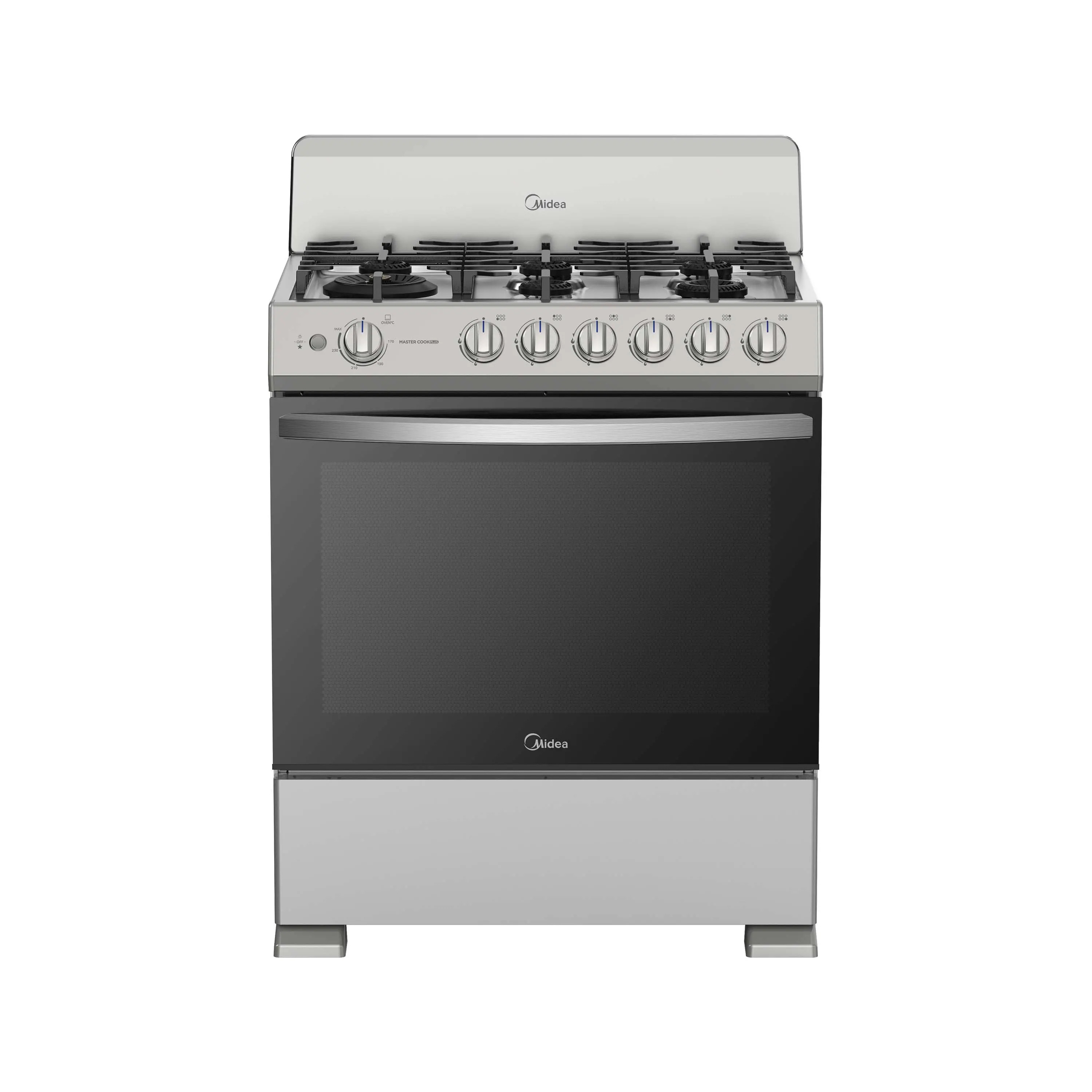 Cocina de Gas Midea MGS30FS1BIABGF-CA 30″ 6 Quemadores Gas Plateado