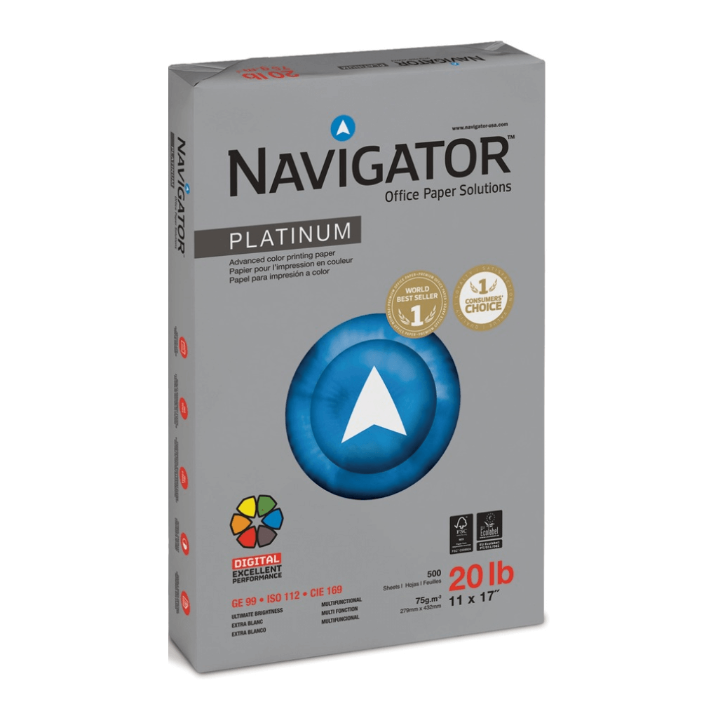 Resma Navigator NPT0750113 Doble Carta 11x17 500 Hojas 75g Caja 5 Resmas