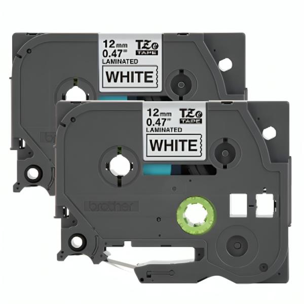 Cinta Brother TZE2312PKG 12mm X 8m Negro Sobre Blanco 2 Pack P-TOUCH