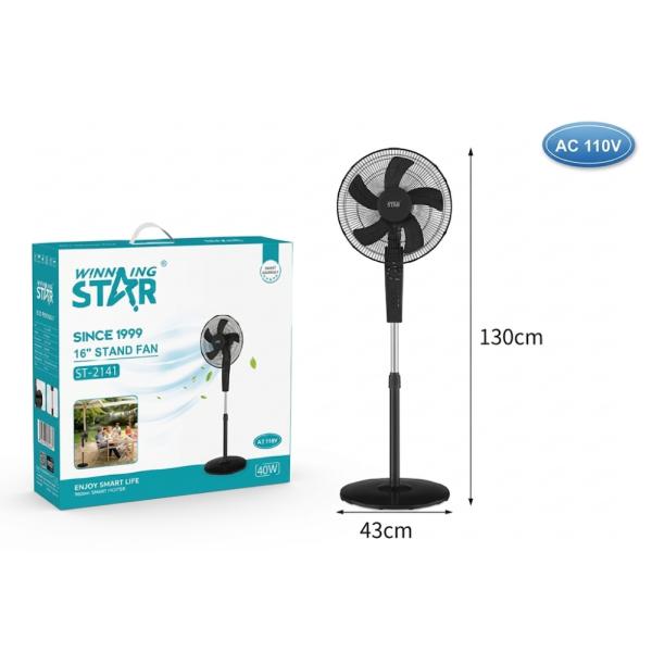 Ventilador WINNINGSTAR ST-2141 de Pie 16″ 3 Velocidades 45 W Temporizador Negro