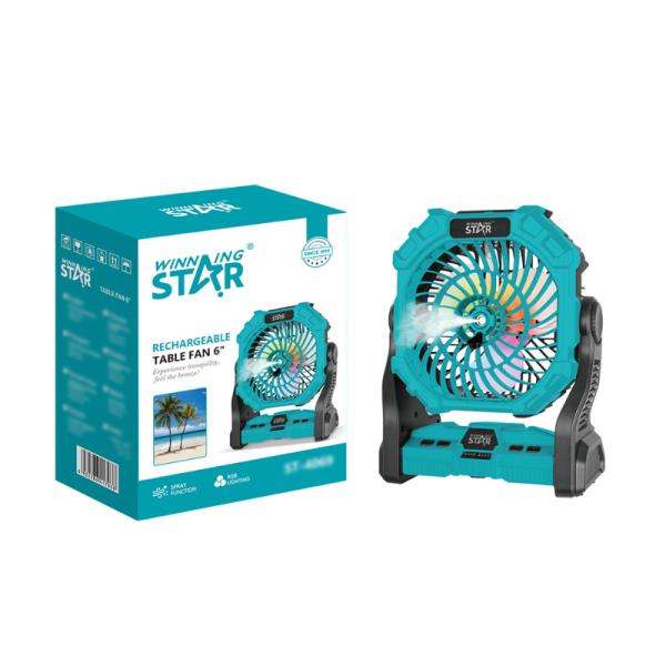Ventilador WINNINGSTAR ST-4069 de Mesa 6 W Recargable