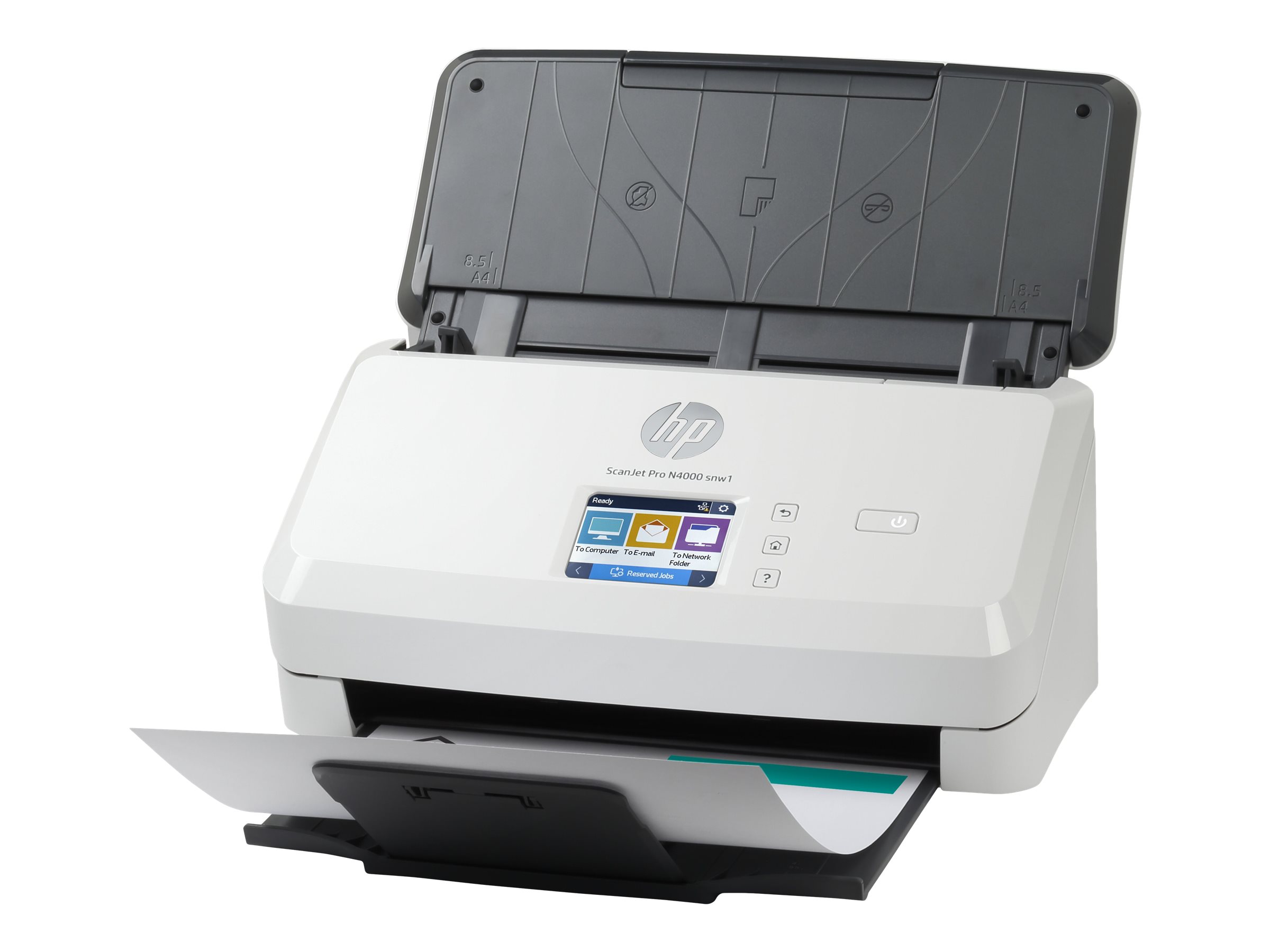 HP Scanjet Pro N4000 snw1 Sheet-feed - Escáner de documentos - CMOS / CIS - a dos caras - 216 x 3100 mm - 600 ppp x 600 ppp - hasta 40 ppm (mono) - Alimentador automático de documentos (ADF) (50 hojas) - hasta 4000 exploraciones por día - USB 3.0, LAN, Wi-Fi(n)