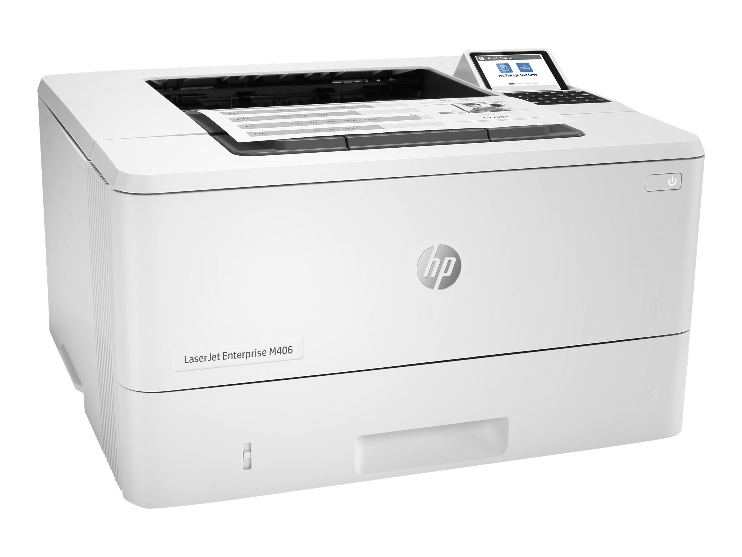 HP LaserJet Enterprise M406dn - Impresora - B/N - a dos caras - laser - A4/Legal - 1200 x 1200 ppp - hasta 42 ppm - capacidad: 350 hojas - USB 2.0, Gigabit LAN, host USB 2.0