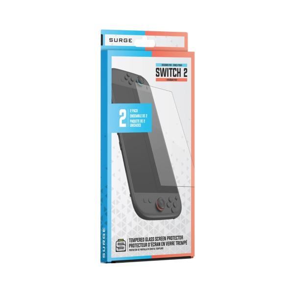 Protector de Pantalla Surge Vidrio Temperado 9H para Nintendo Switch 2 Pack 2 Unidades
