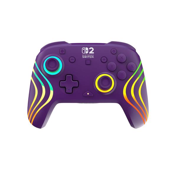 Control Turtle Beach Afterglow Wave Nintendo Switch 2 Inalámbrico TMR RGB Morado
