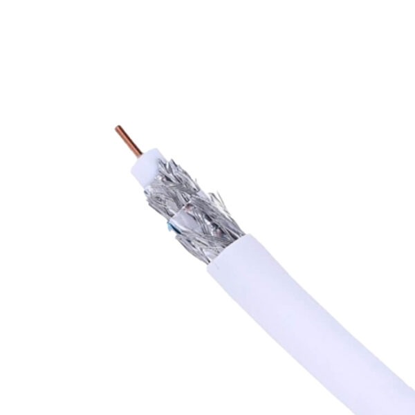 CABLE COAXIAL BLANCO RG6 18AWG BCCS,INTERIOR TRI SHIELD, UL CM RATED 77% SHIELD BRAID 305M TEKLINK