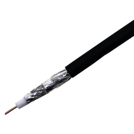 CABLE COAXIAL NEGRO RG6 18AWG BCCS, EXTERIOR, TRI SHIELD, UL CM RATED 77% SHIELD BRAID 305 M TEKLINK