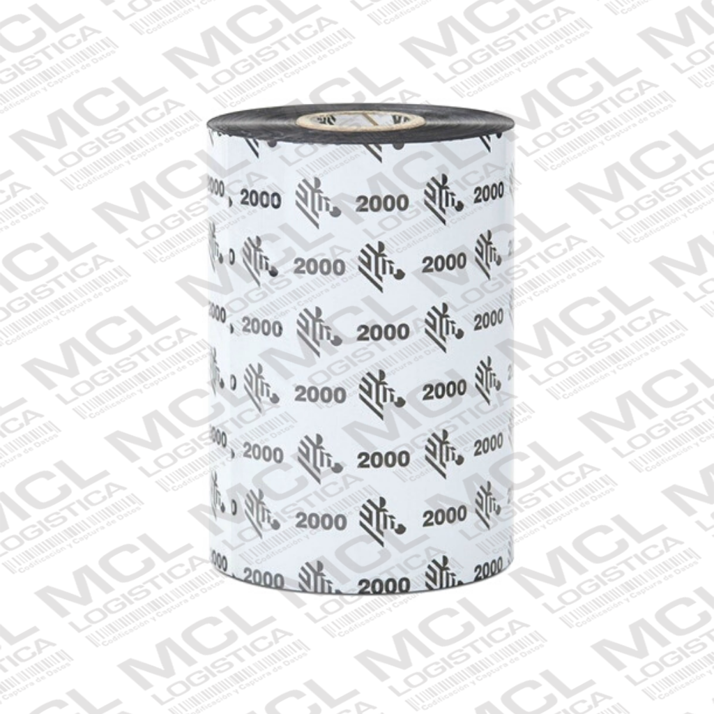 Ribbon de Cera Zebra 2000 110mm X 450m Negro
