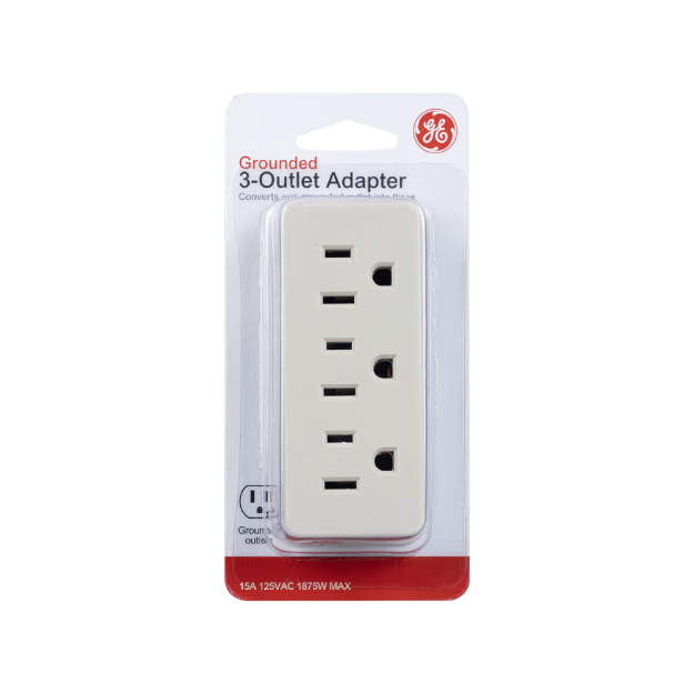 ADAPTADOR AC 1 A 3 TOMAS POLARIZADO 54195 GE
