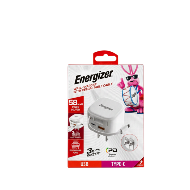 CARGADOR DE PARED 58W USB-C CARGA RAPIDA ENG-USBW12 ENERGIZER
