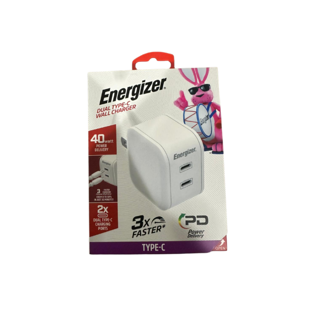 CARGADOR DE PARED 40W USB-C CARGA RAPIDA NEGRO ENG-USBW11WH ENERGIZER