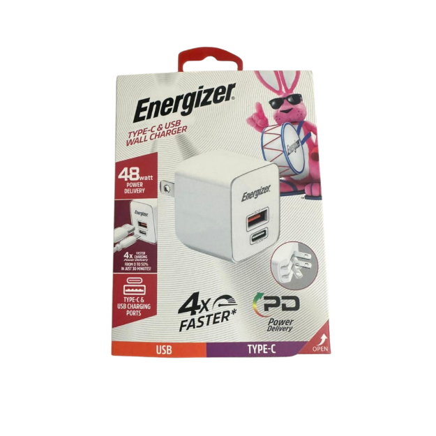 CARGADOR DE PARED 38W USB-A/USB-C CARGA RAPIDA BLANCO ENG-USBW6WH ENERGIZER