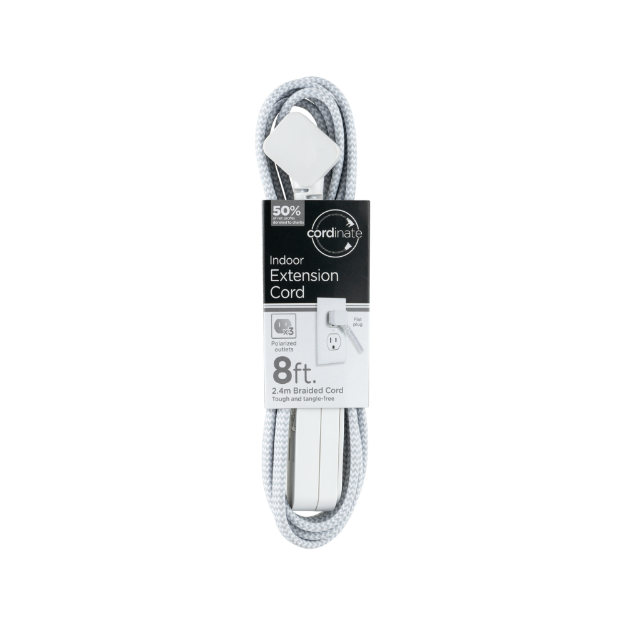 Extension Electrica de 3 salidas polarizadas de 2.4 m (8ft) Cordinate Designer