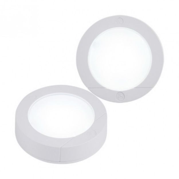 LUCES DE DISCO LED BLANCA ACTIVADAS POR TACTO CON BATERÍAS BLISTER 2 UDS 25434 GE
