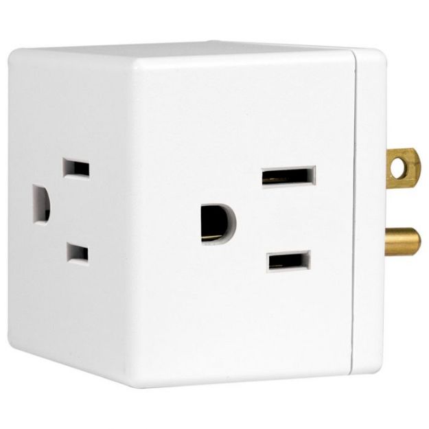ADAPTADOR AC PARED 1 A 3 TOMAS CUBO 58368 GE