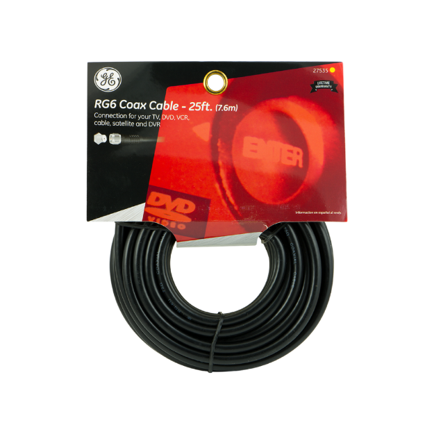 CABLE COAXIAL RG6 7 6MTS NEGRO 27535 GE