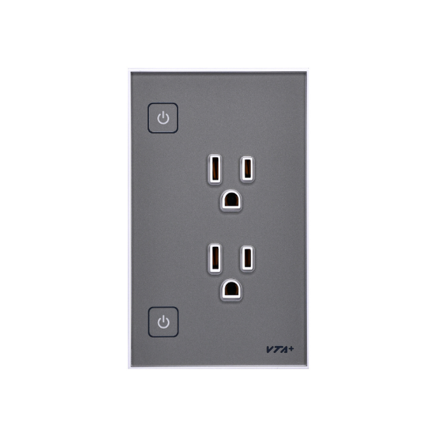 TOMA CORRIENTE INTELIGENTE DUAL CONNECT IOT GRIS VTA-84566