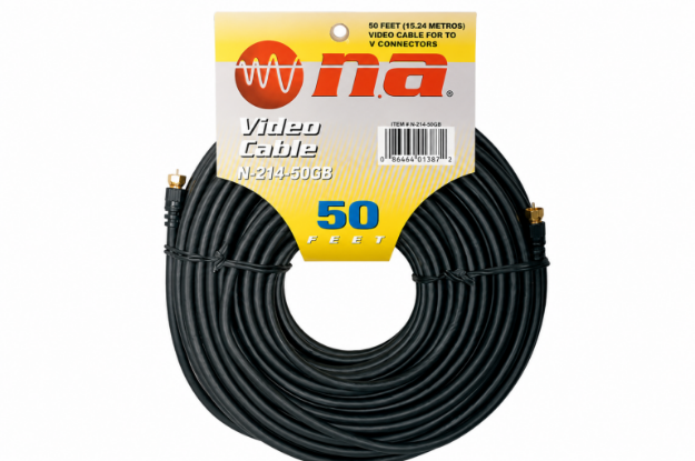 CABLE COAXIAL RG-6 NEGRO 15.24 metros (50ft) NIPPON AMERICA N-214-50GB