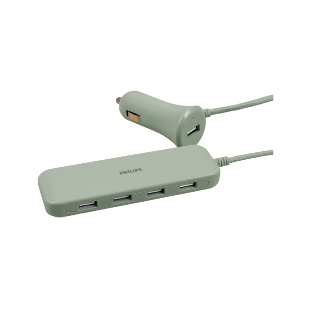 REGLETA ELECTRICA PARA VEHICULO 4 USB C 1 8MTS CABLE DLP9912SG-37 PHILLIPS