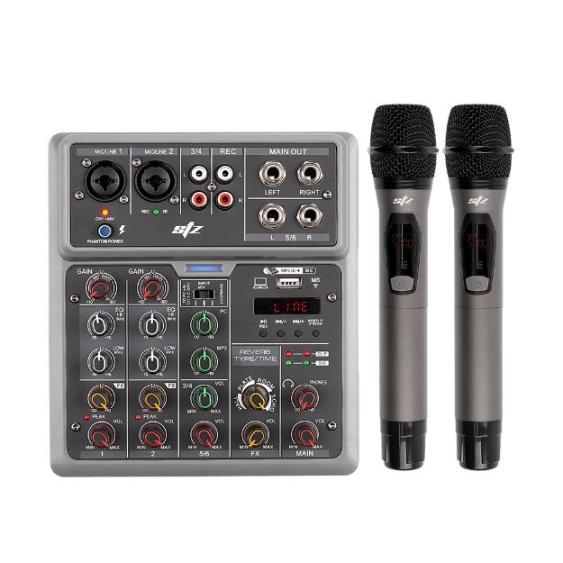 STUDIO Z SZM-DM602 SET DE MICRÓFONOS INALÁMBRICOS UHF CONSOLA STZ DE 6 CANALES