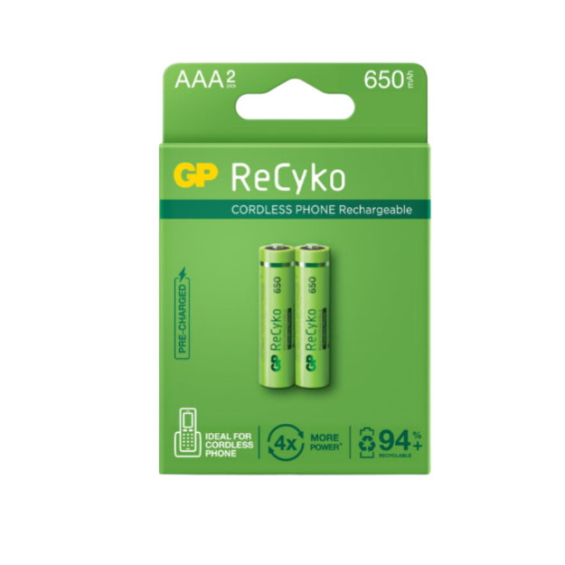 BATERIA RECARGABLE AAA 650mAh 2 UNDS GP650AAAHCE GP