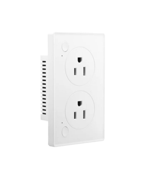 TOMACORRIENTE DE PARED INTELIGENTE DOBLE CON TOMAS INDEPENDIENTES ECKKO BLANCO 84520 VTA