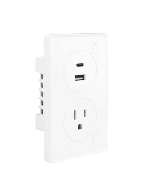 TOMACORRIENTE DE PARED INTELIGENTE 3 TOMAS 2 USB-A 1 USB-C 84521 VTA
