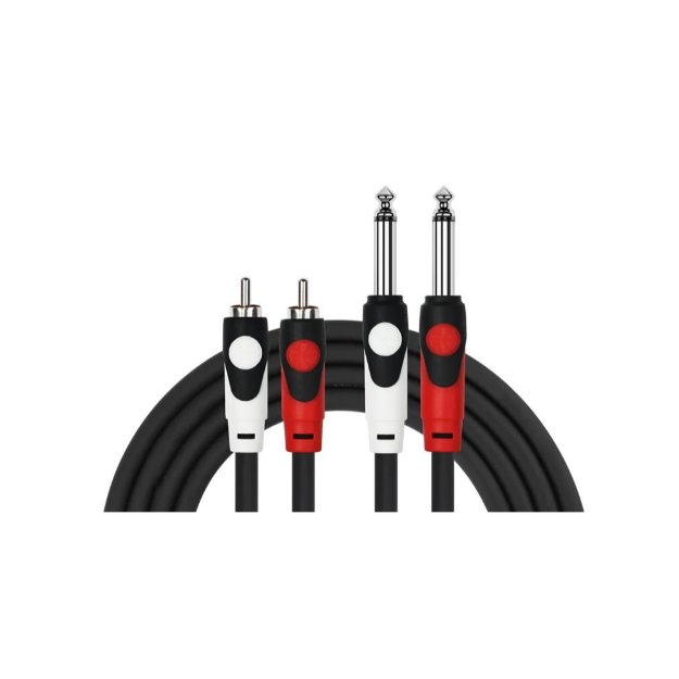 KIRLIN LGA-404 BK CABLE DE 2 1/4 A 2 RCA 2M NEGRO